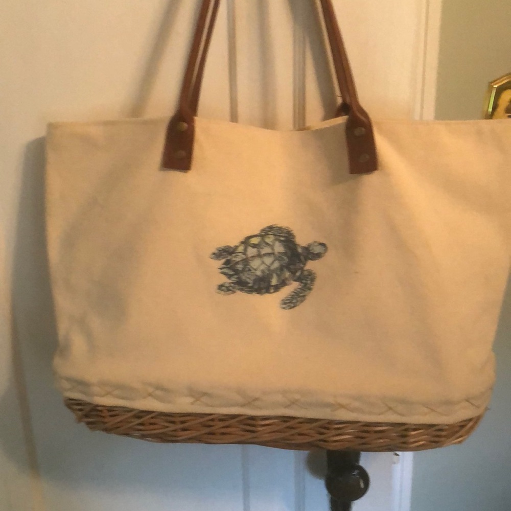 Canvas and wicker bag